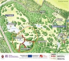 Übersichtskarte mit Markierung der Wegesperrungen und Alternativrouten