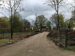 Hof der Baustelle am ehem. Café Süd von der Brauhausberggasse