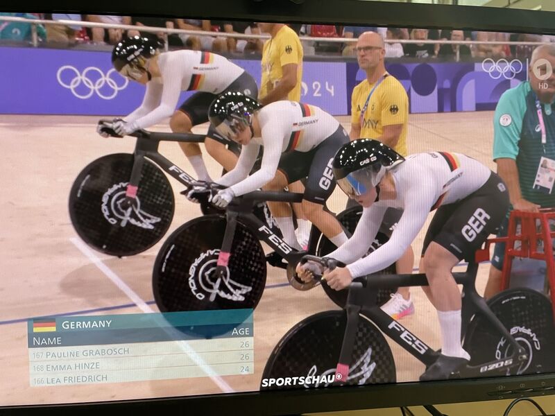 dritten Platz im Teamsprint bei den Olympischen Sommerspielen in Paris