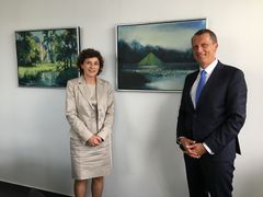 Präsidentin des Bundesamtes für Strahlenschutz, Dr. Inge Paulini, und der Cottbuser Oberbürgermeister Holger Kelch