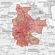 Darstellung der Stadt Cottbus/Chóśebuz im Geoportal