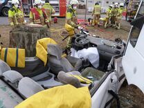 Übungseinsatz der Feuerwehr Cottbus/Chóśebuz