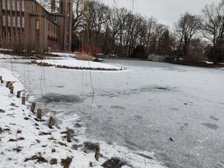 Eiswarnung am Amtsteich