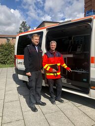 Ingolf Zellmann (Leiter der Leitstelle Lausitz) und Monty Muth (Projektleiter IVENA MANV)