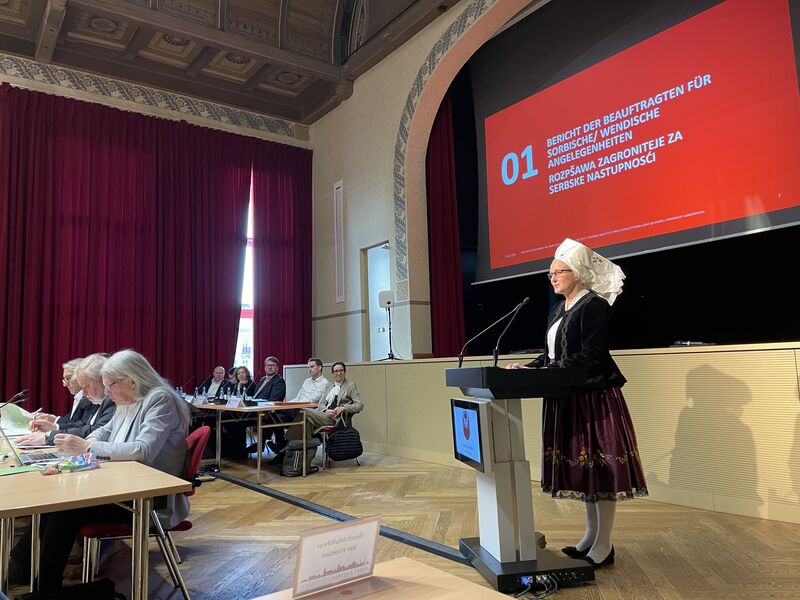 Beauftragte für sorbische/wendische Angelegenheiten Anna Kossatz-Kosel auf der Stadtverordnetenversammlung am 28.02.2024